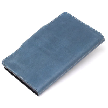 Large SHVIGEL Business Card Holder 13906 Blue Genuine Leather for Visiting Cards