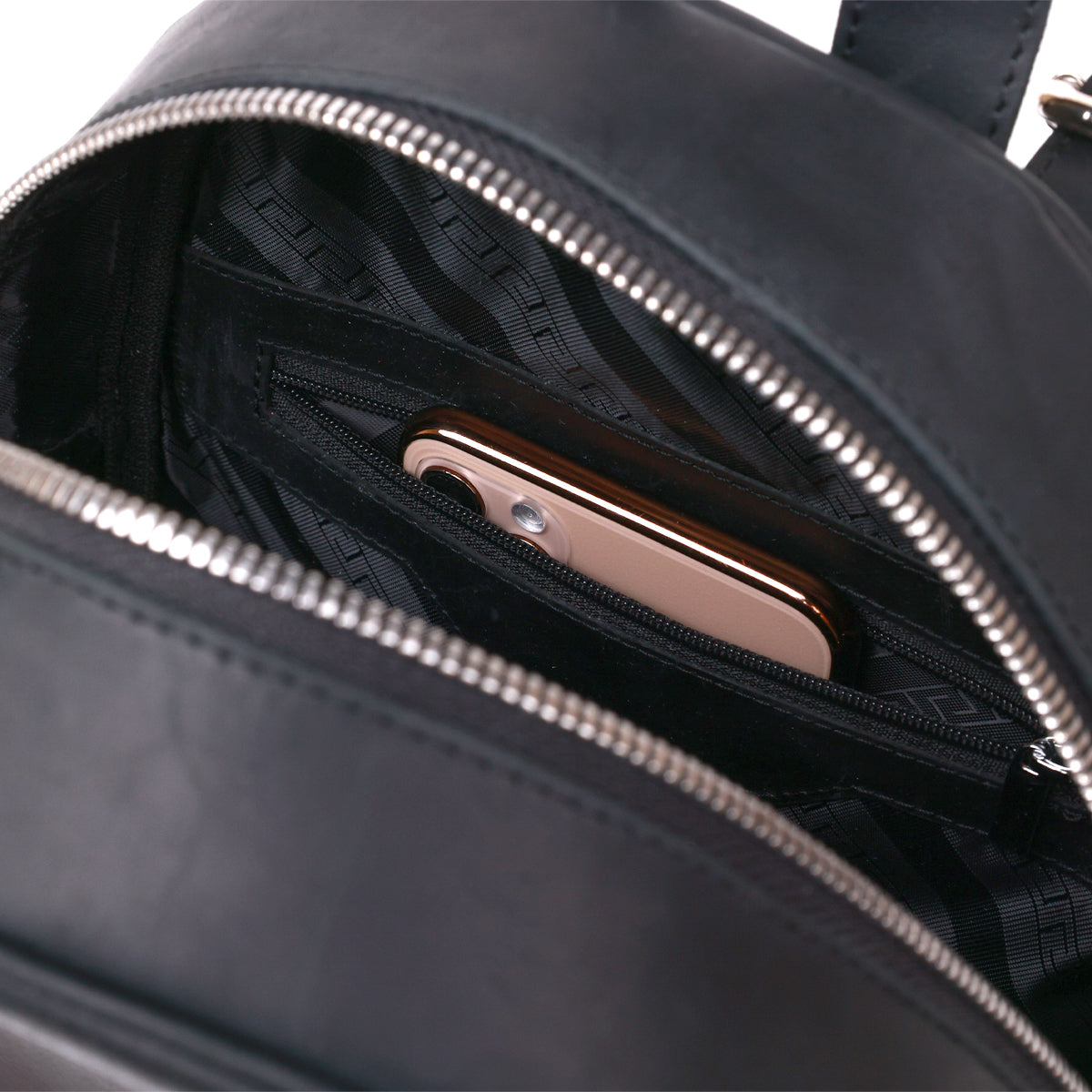 Universal Vintage Women's Backpack SHVIGEL 16328 Black Genuine Leather, Ukraine Made