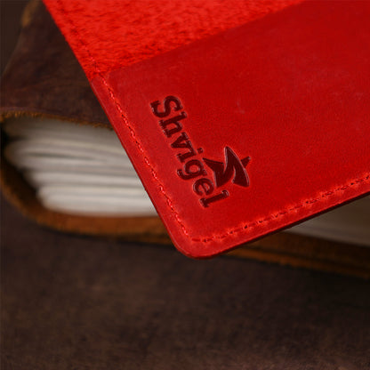 Leather Passport Cover SHVIGEL 13959 Crazy Red - Handmade from Natural Leather