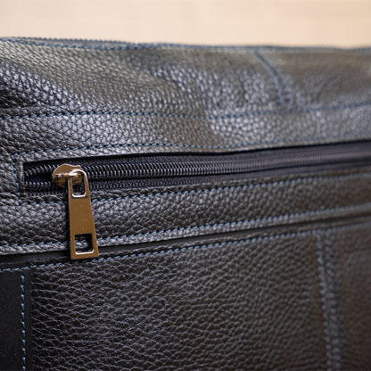 Business Shoulder Bag for Men SHVIGEL 11244 Black Genuine Floater Leather