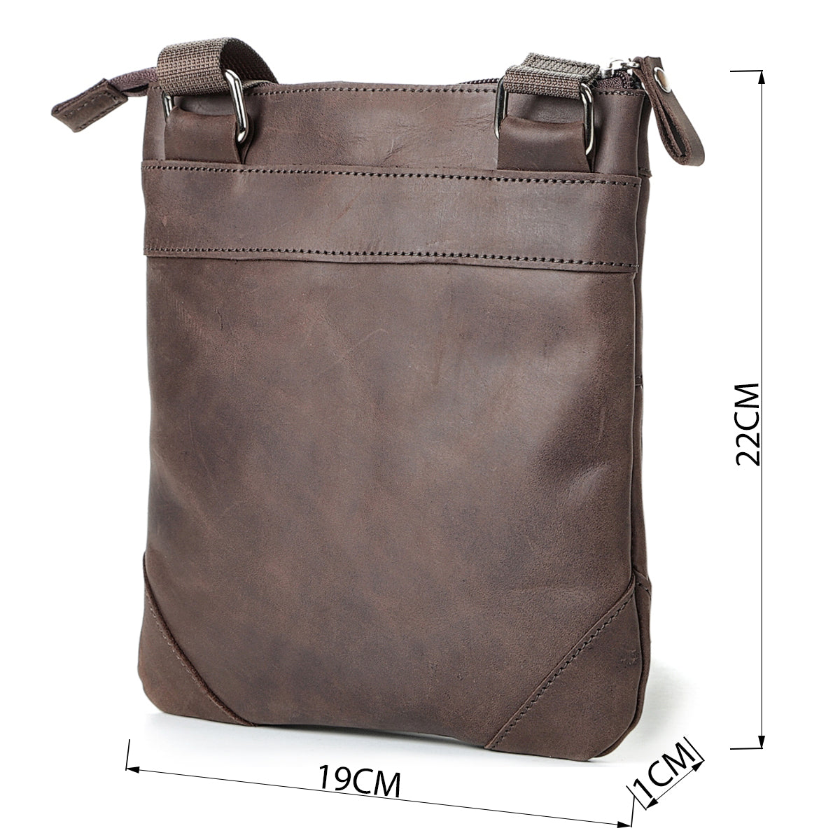 Leather Bag SHVIGEL 11018 Brown, Genuine Leather, Made in Ukraine, Stylish Design