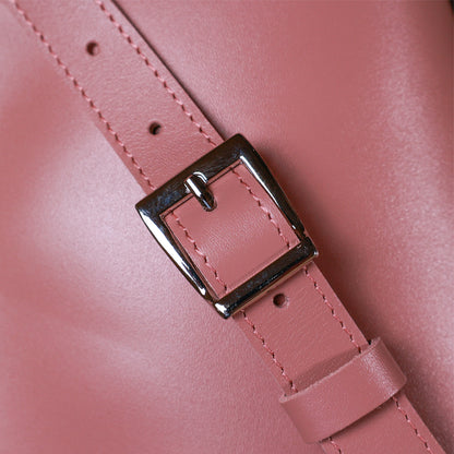 Women's Practical Leather Fanny Pack SHVIGEL 16385 Pink, Made in Ukraine