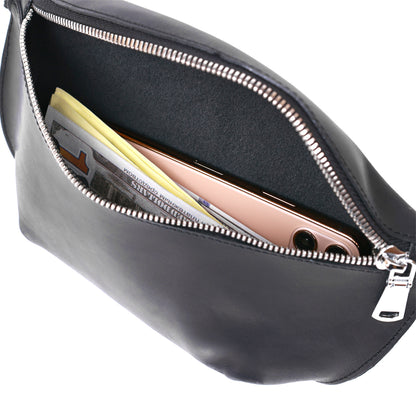 Vintage Women's Waist Bag SHVIGEL 16394 Black Genuine Leather Stylish Design