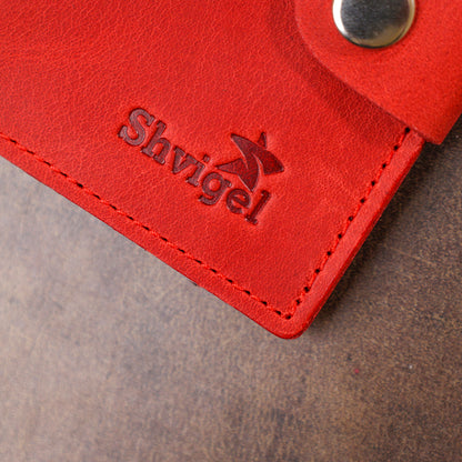 Modern Women's Wallet SHVIGEL 16497 Red Genuine Leather Handmade from Ukraine