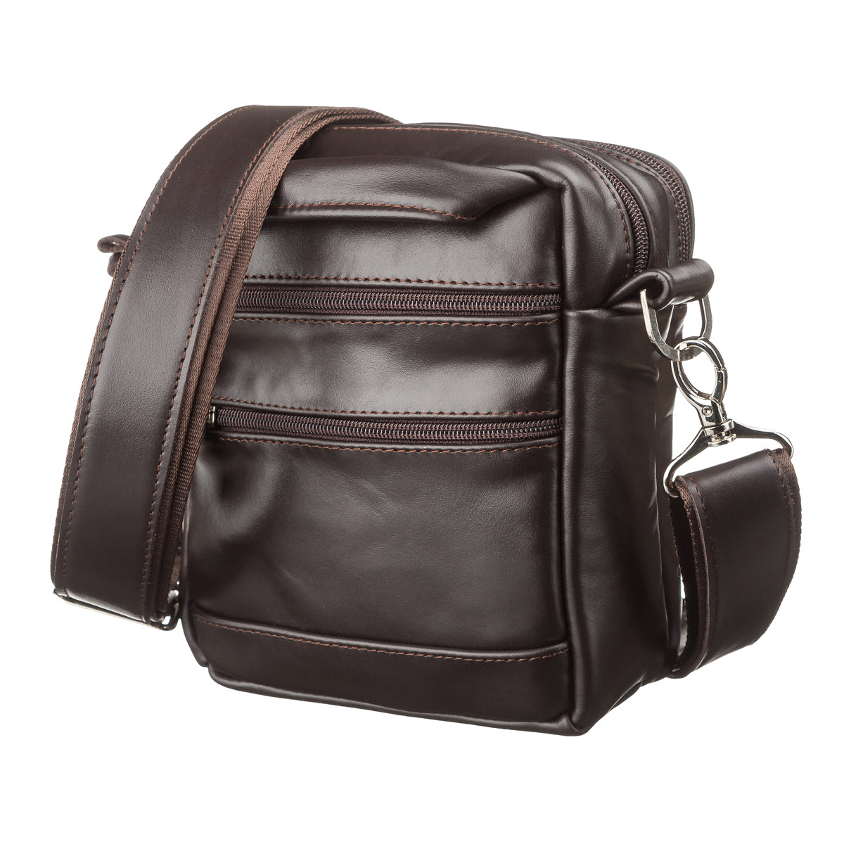Men's Leather Bag SHVIGEL 11125 Brown Natural Leather Stylish Design Made in Ukraine
