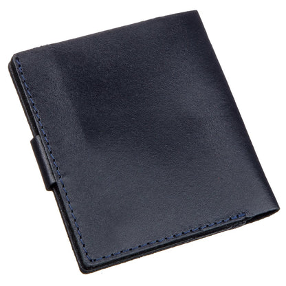 Vertical Men's Leather Wallet SHVIGEL 16220 Blue Natural Leather Made in Ukraine