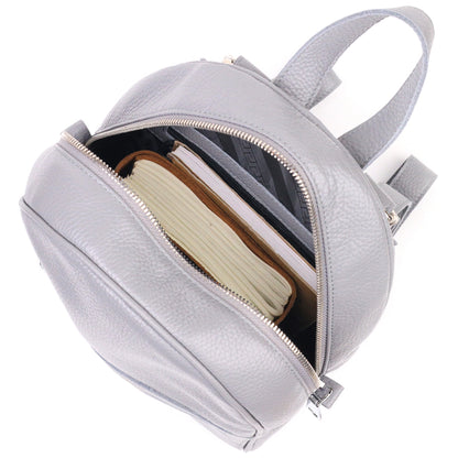 Leather Women's Backpack SHVIGEL 16308 in Grey - Made from Natural Leather