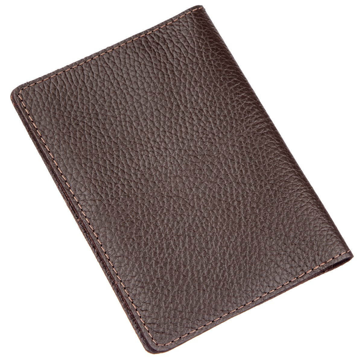 Leather Passport Cover Wallet SHVIGEL 13960 Brown Genuine Leather Handmade from Ukraine