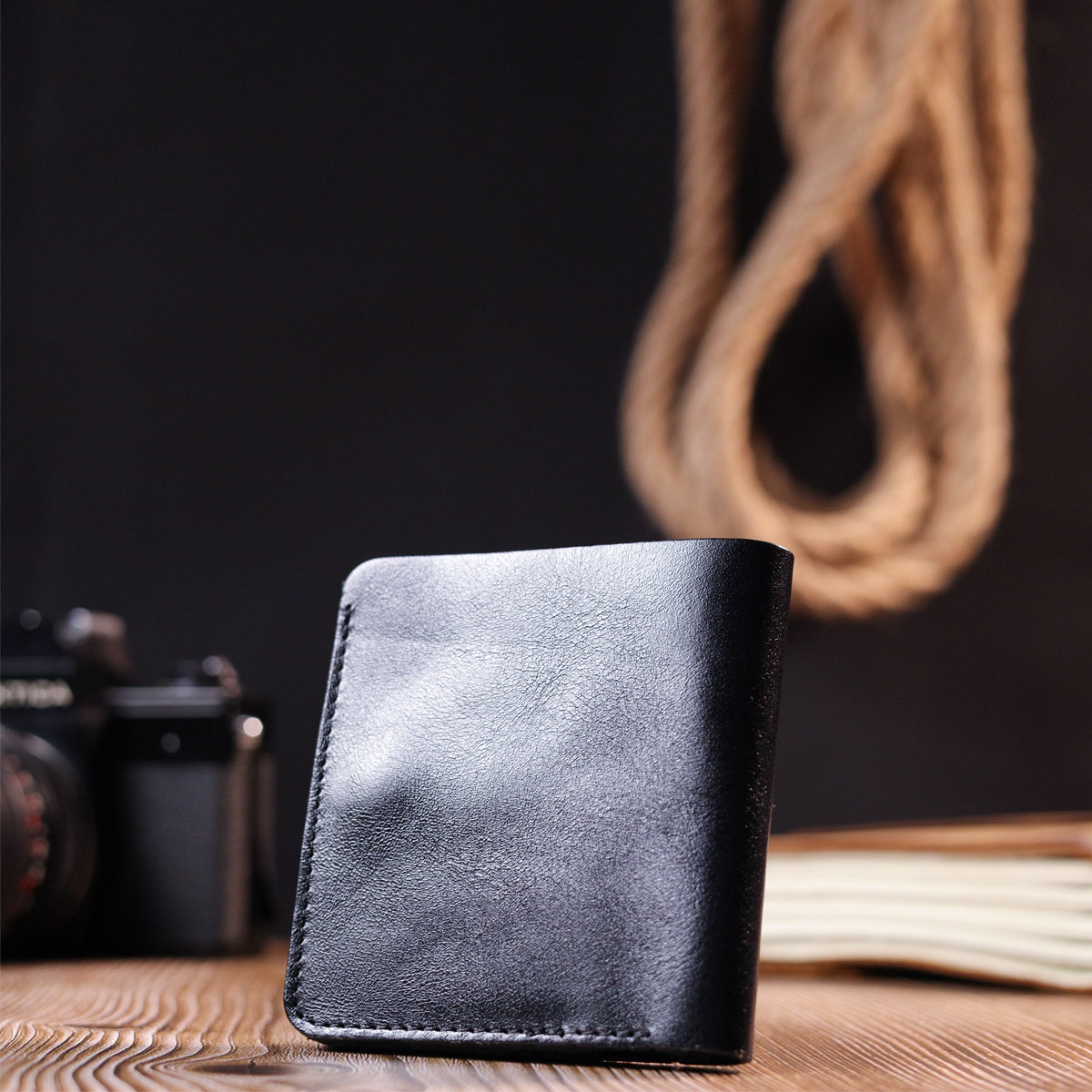 Men's Small Leather Wallet SHVIGEL 16606 Black Genuine Leather Quality Craftsmanship