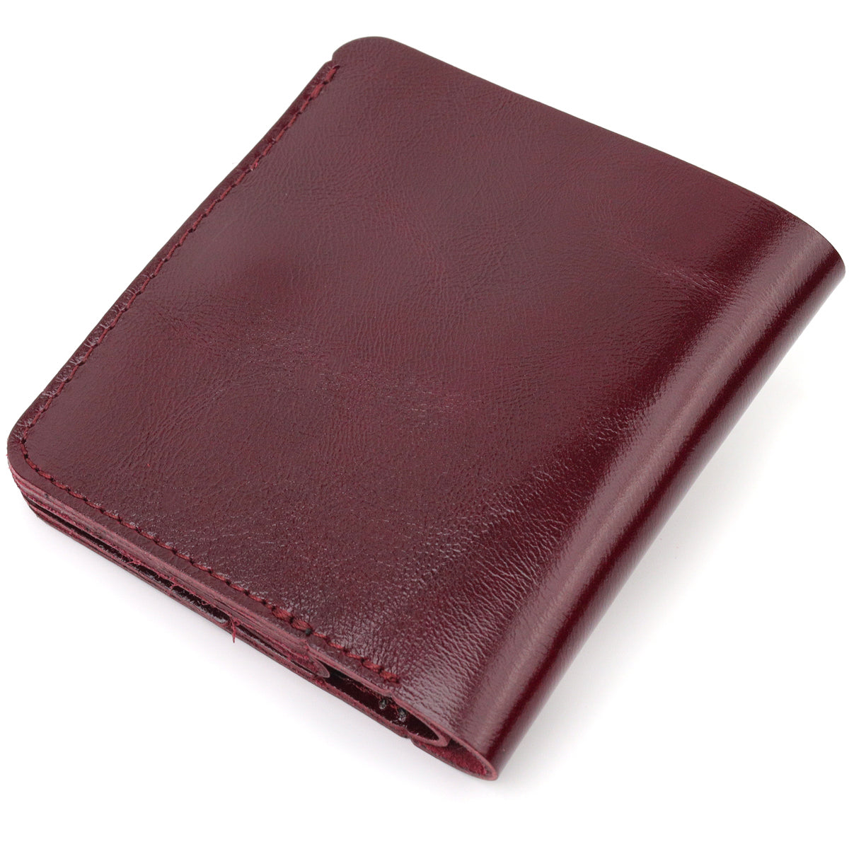 Women's Glossy Leather Wallet SHVIGEL 16609 Cherry Red Natural Leather
