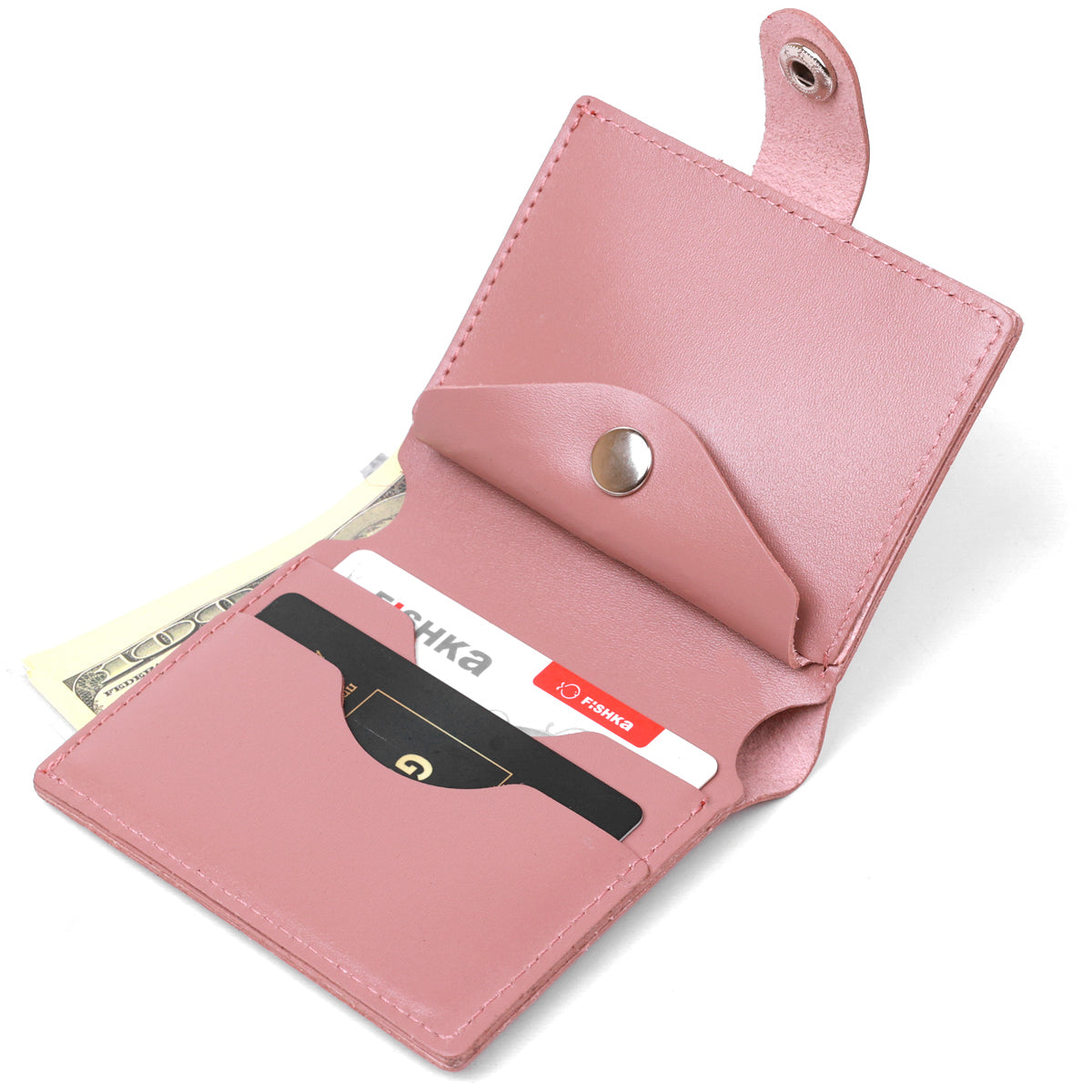 Compact Women's Wallet SHVIGEL 16488 Genuine Leather Pink with Stylish Design