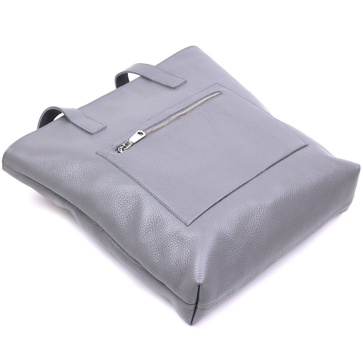 Leather Women's Shopper Bag SHVIGEL 16360 Grey Made in Ukraine Natural Leather