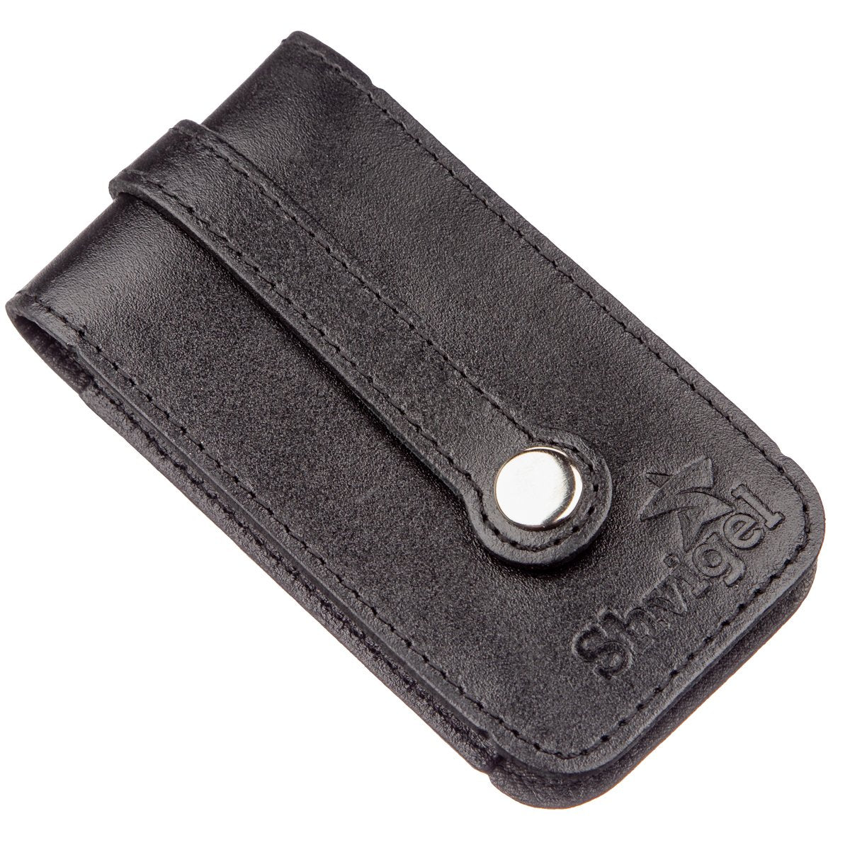 Compact Leather Key Case SHVIGEL 13961 Black Natural Leather for Keys