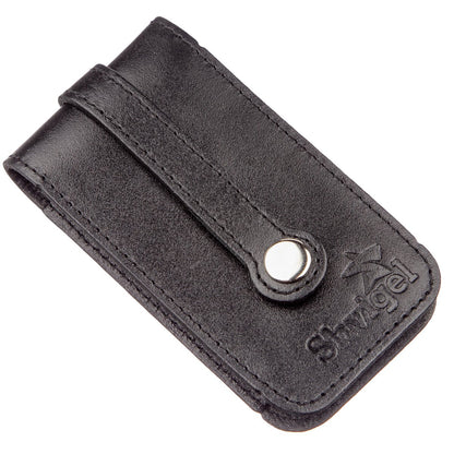 Compact Leather Key Case SHVIGEL 13961 Black Natural Leather for Keys