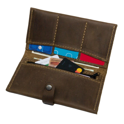 Men's Wallet SHVIGEL 12285 Brown Natural Leather Handmade in Ukraine