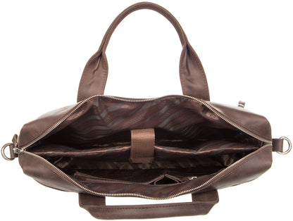 Laptop Bag SHVIGEL 11026 Brown Natural Leather - Ukrainian Craftsmanship