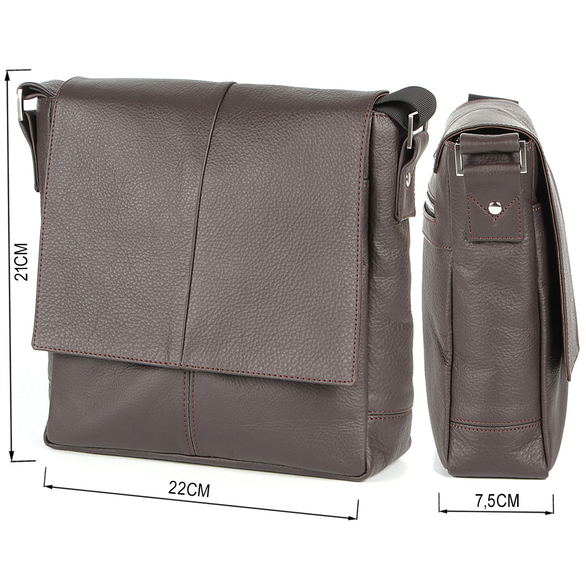 Leather Bag SHVIGEL 00852 Brown | Genuine Leather | Made in Ukraine