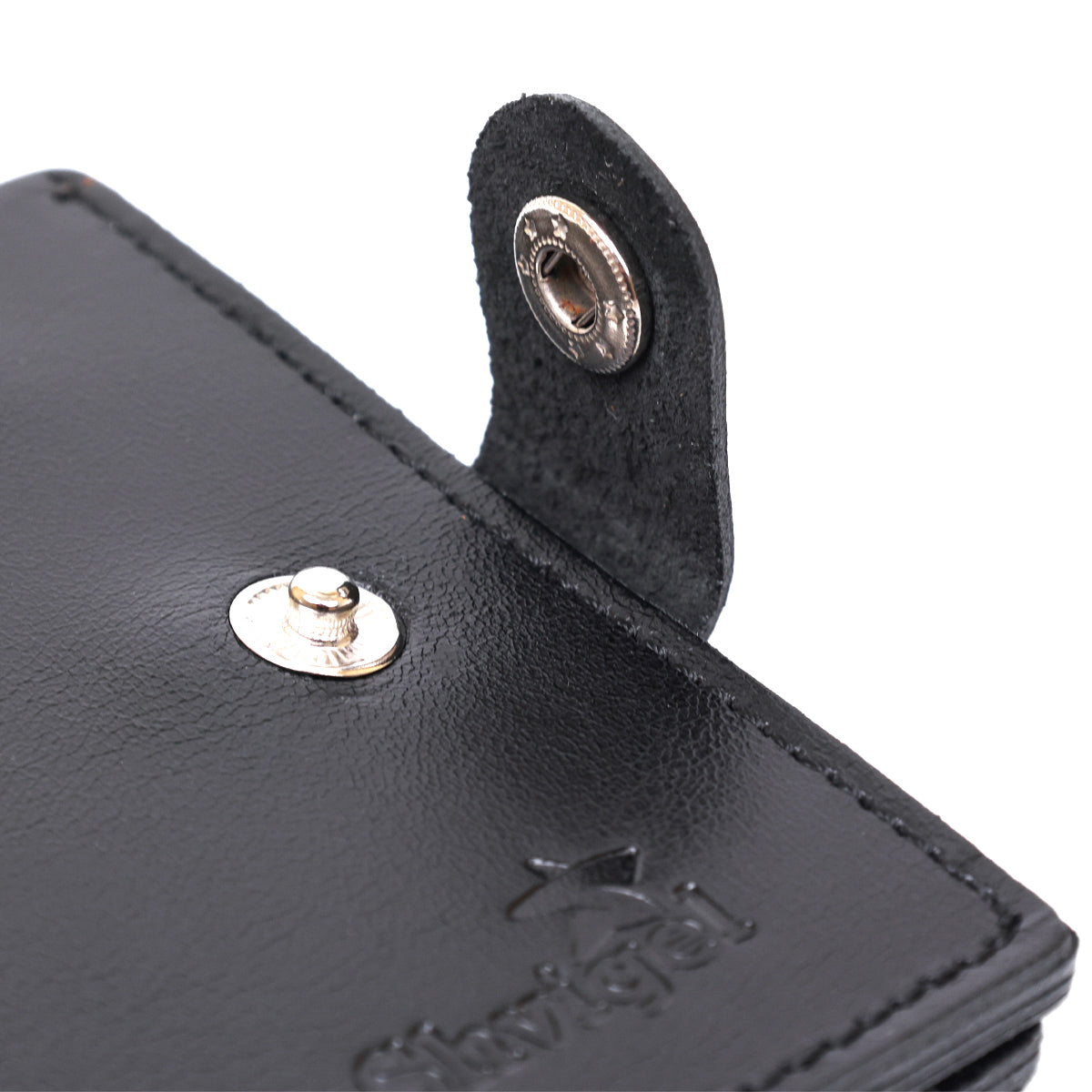 Men's Practical Wallet SHVIGEL 16502 Black Genuine Leather Ukrainian Craftsmanship