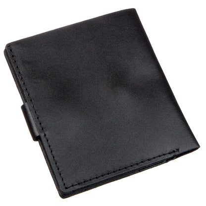 Vertical Men's Leather Wallet with Coin Pocket SHVIGEL 16221 Black - Genuine Leather from Ukraine