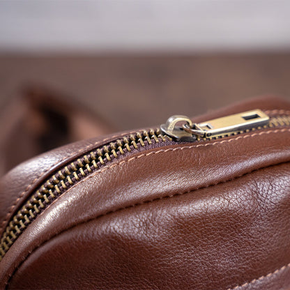 Men's Leather Bag SHVIGEL 19103 Brown | Natural Leather | Ukrainian Craftsmanship