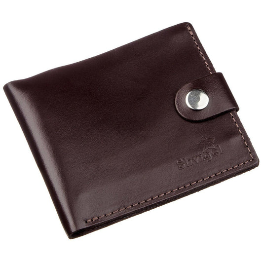 Horizontal Men's Wallet SHVIGEL 16214 Brown Genuine Leather Handmade from Ukraine