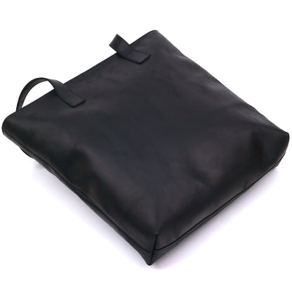 Vintage Leather Handbag SHVIGEL 16347 Black Ukrainian Natural Leather Material