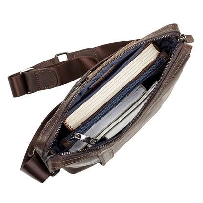 Men's Leather Bag SHVIGEL 11099 Brown Genuine Leather from Ukraine