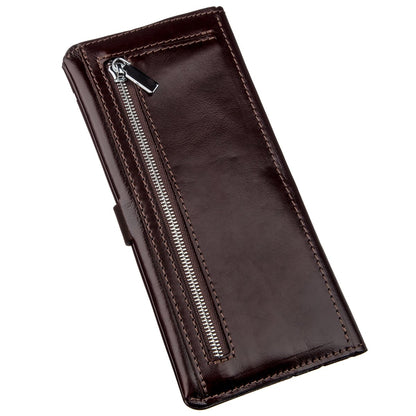 Vertical Wallet SHVIGEL 16202 Brown Genuine Leather Made in Ukraine