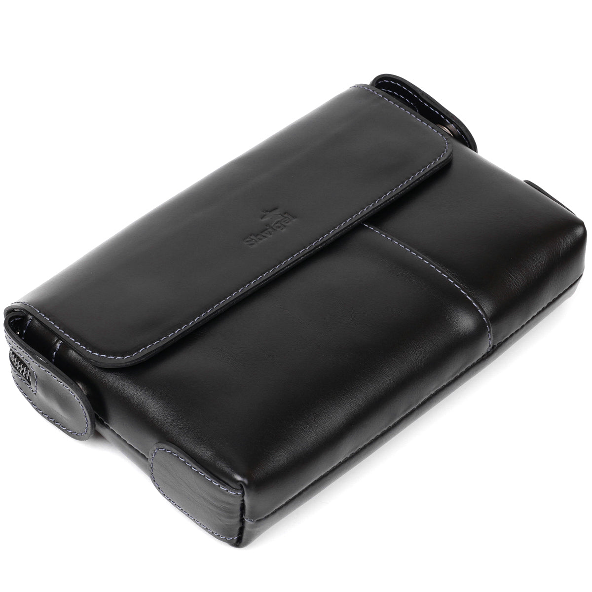 Men's Leather Clutch SHVIGEL 11084 Black Natural Leather Made in Ukraine