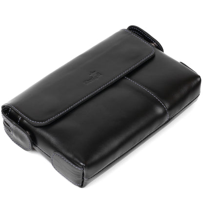 Men's Leather Clutch SHVIGEL 11084 Black Natural Leather Made in Ukraine