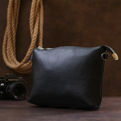 Women's Crossbody Bag SHVIGEL 16341 Black Leather - Stylish Natural Skin Design