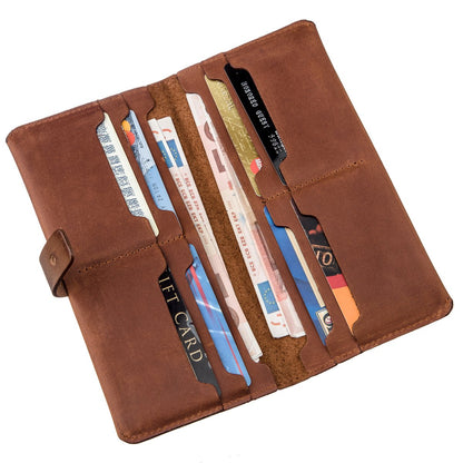 Men's Vintage Leather Wallet SHVIGEL 16208 Brown Genuine Leather Design