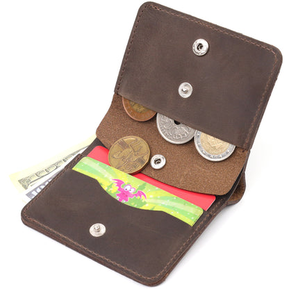 Vintage Leather Wallet SHVIGEL 16601 Brown Natural Leather Handmade Design