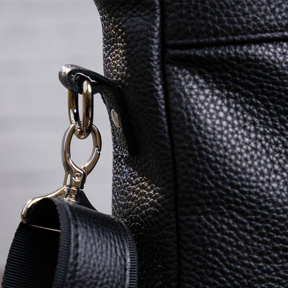 Laptop Bag SHVIGEL 11000 Black Genuine Leather Stylish Design for Professionals