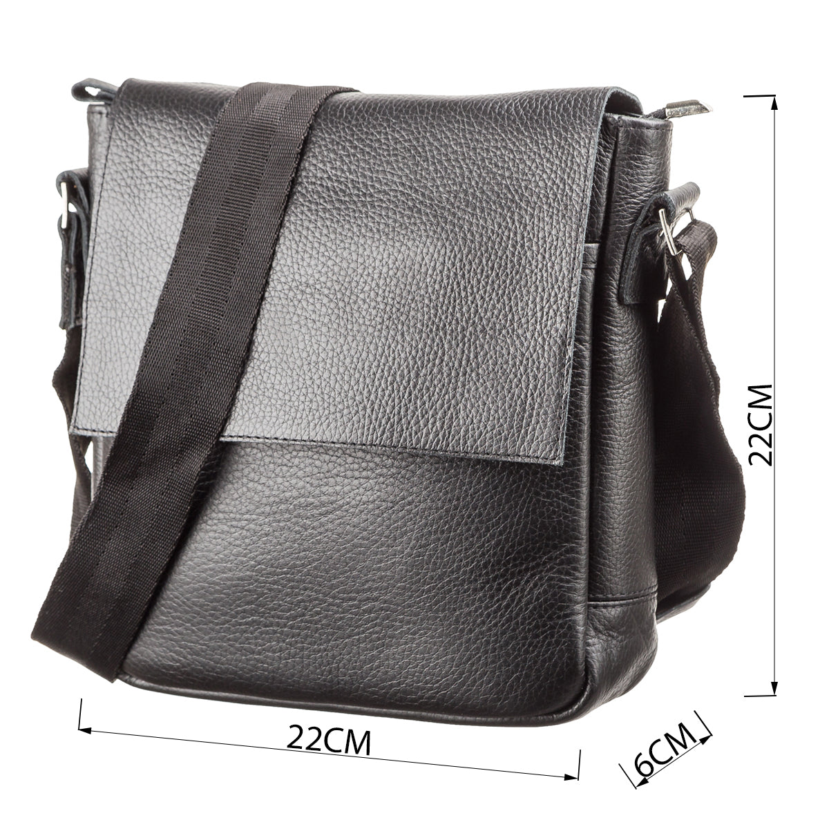 Leather Bag SHVIGEL 11081 Black Genuine Leather Handmade in Ukraine