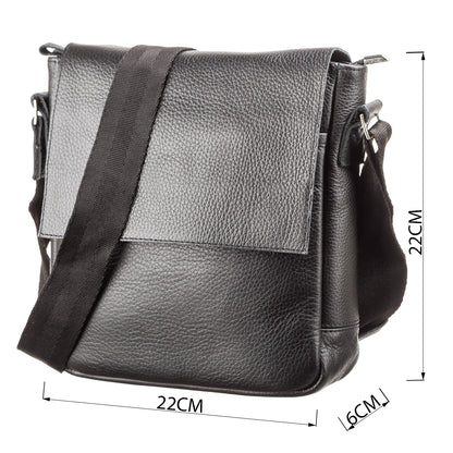Leather Bag SHVIGEL 11081 Black Genuine Leather Handmade in Ukraine