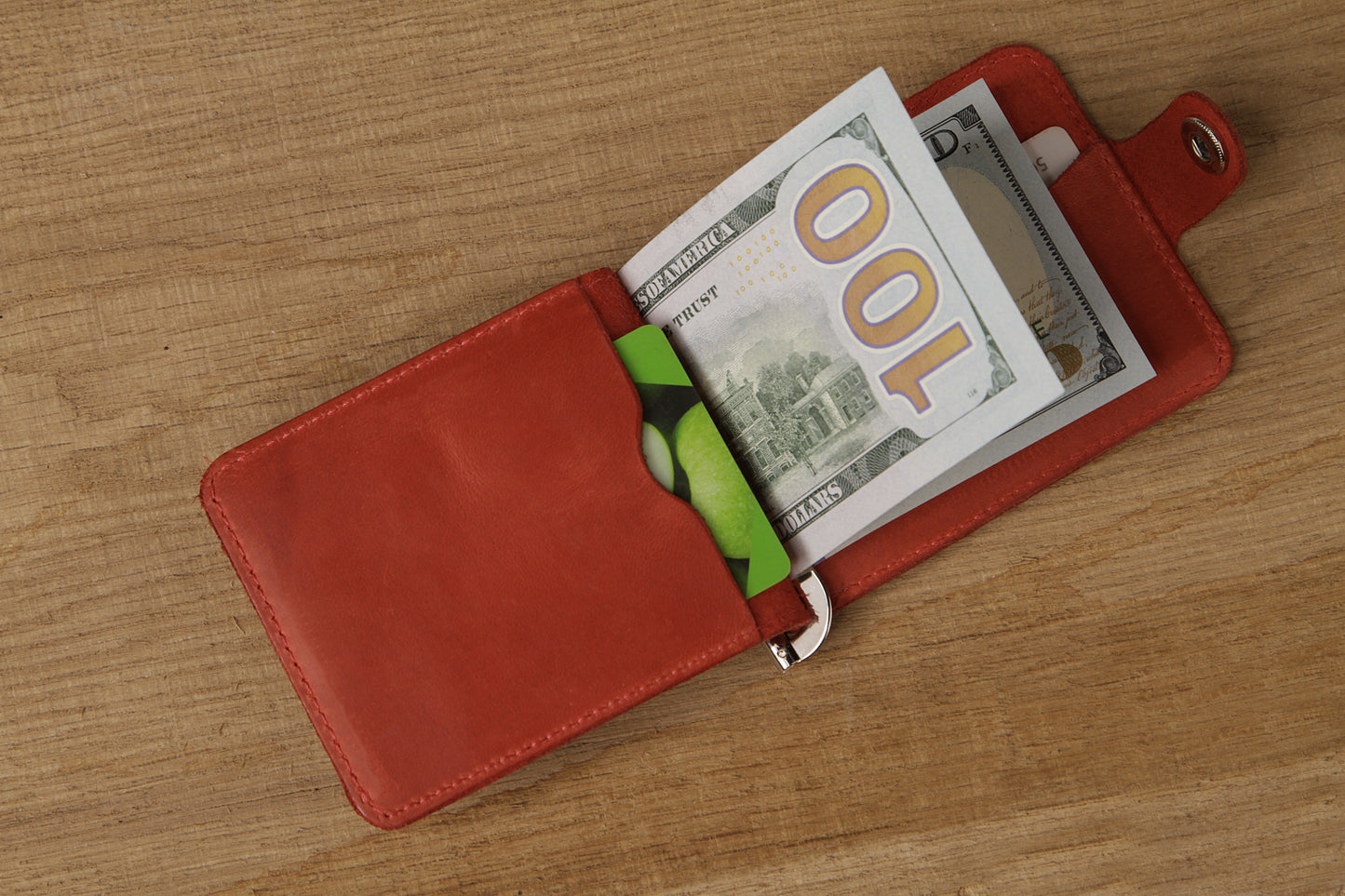Cash Clip SHVIGEL 13788 - Natural Leather Money Holder, Made in Ukraine