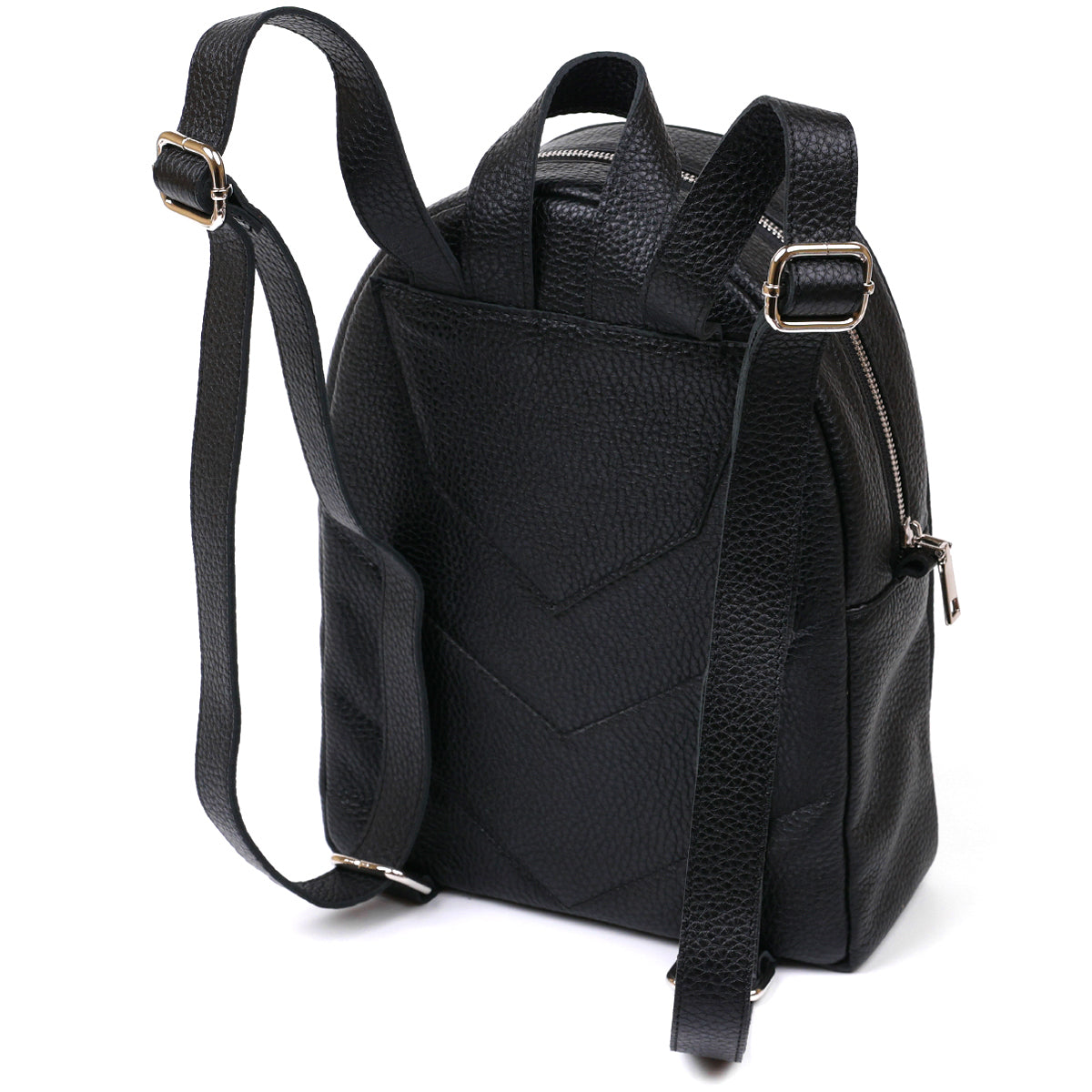 Women's Leather Backpack SHVIGEL 16302 Black - Natural Leather, Ukrainian Craftsmanship