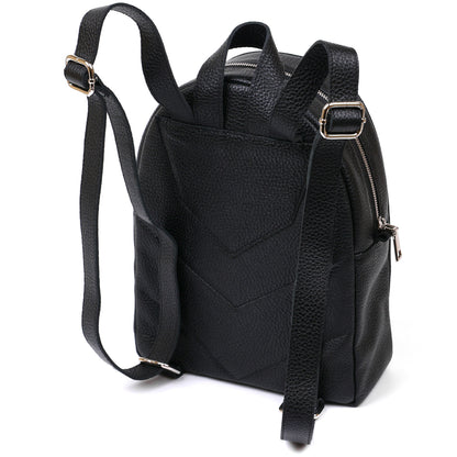 Women's Leather Backpack SHVIGEL 16302 Black - Natural Leather, Ukrainian Craftsmanship