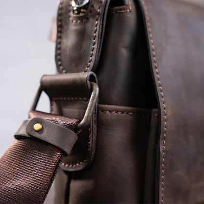 Leather Men's Bag SHVIGEL 11093 Brown Made in Ukraine, Natural Leather Quality