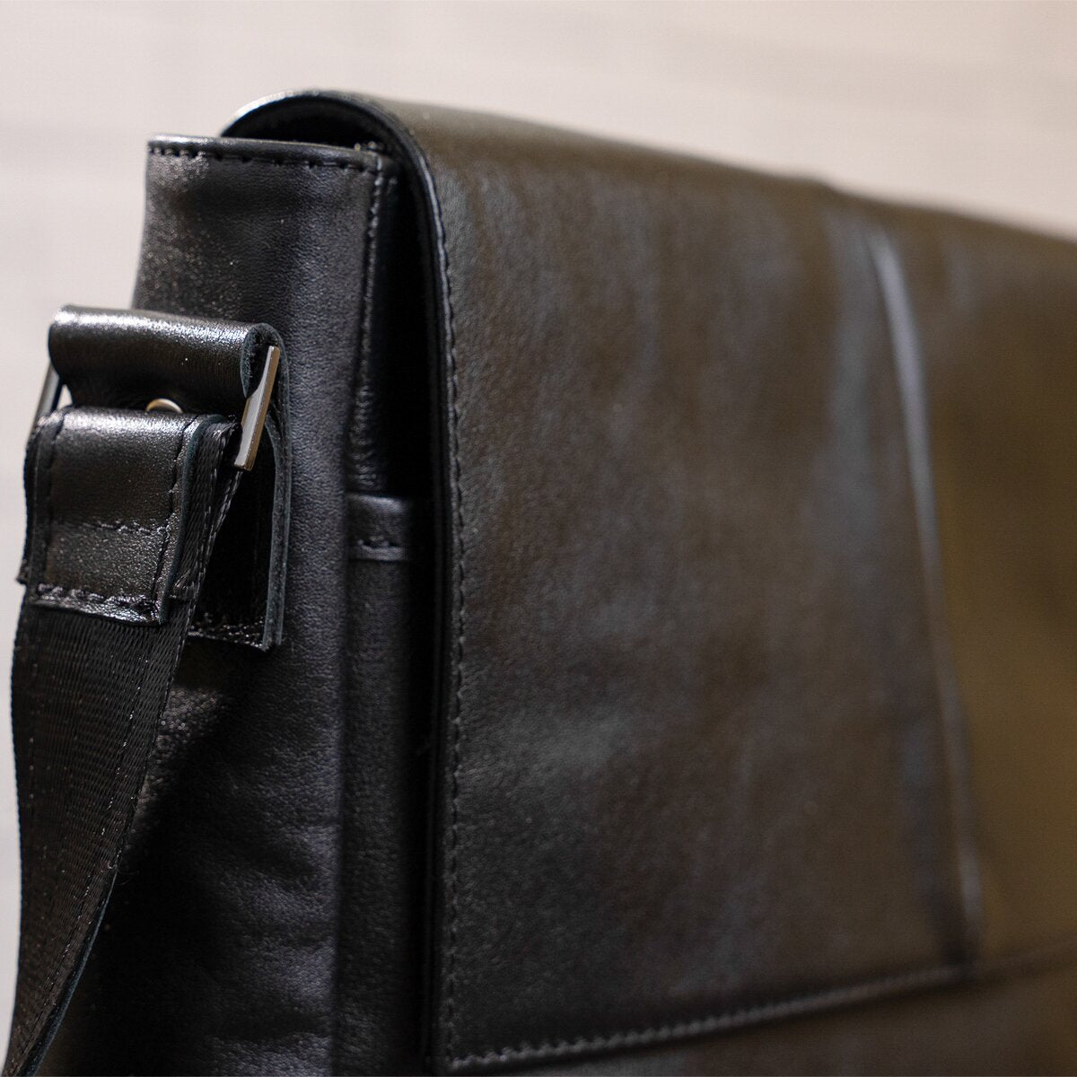 Leather Bag SHVIGEL 11130 Black Genuine Leather Craftsmanship Ukraine