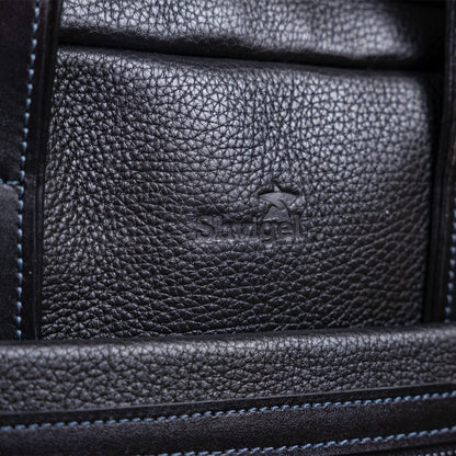 Leather Laptop Bag SHVIGEL 11110 Black Natural Leather Made in Ukraine