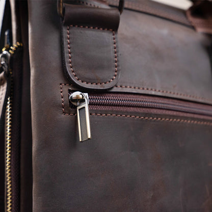 Men's Leather Bag SHVIGEL 11104 Brown Genuine Leather, Stylish and Durable Design