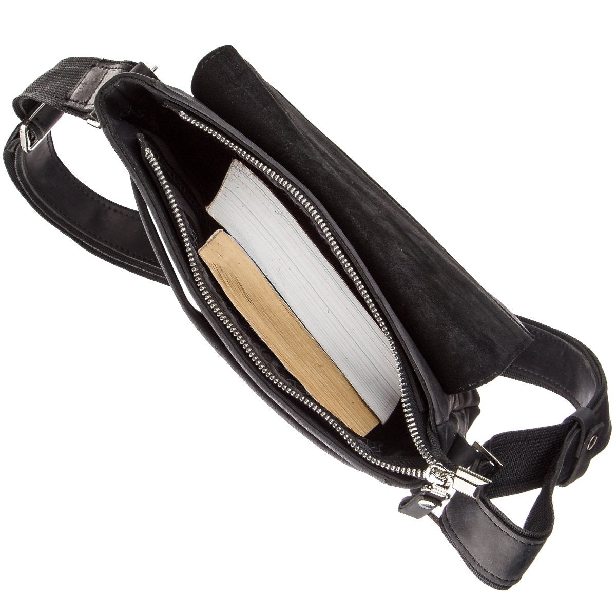 Men's Leather Bag SHVIGEL 11171 Black Genuine Leather from Ukraine, Stylish Design