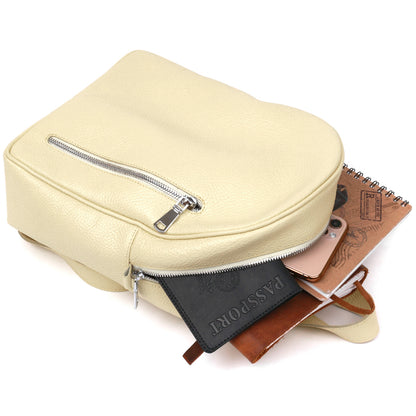 Leather Backpack SHVIGEL 16322 Lemon - Natural Leather, Made in Ukraine