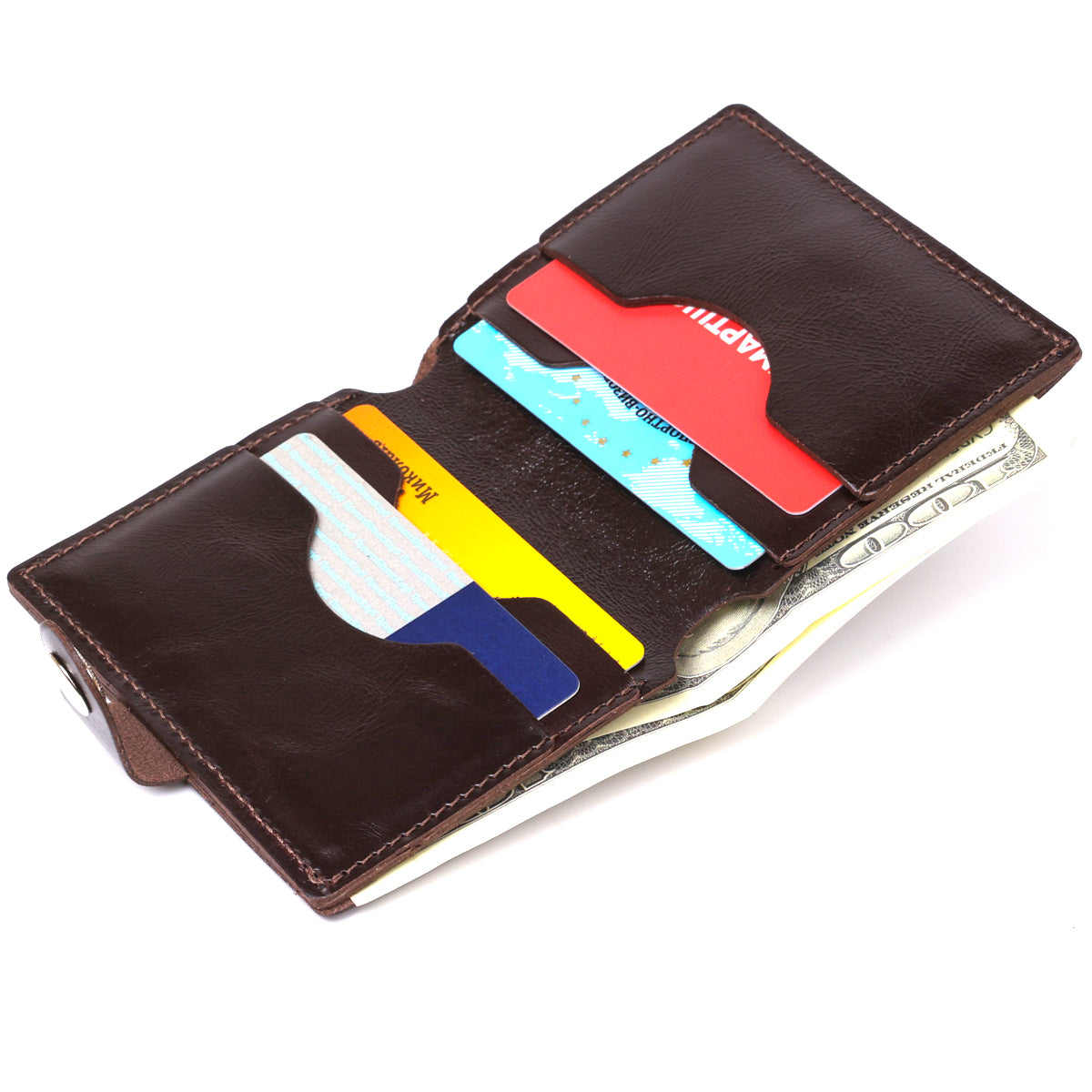 Classic Men's Wallet SHVIGEL 16506 Brown Genuine Leather from Ukraine
