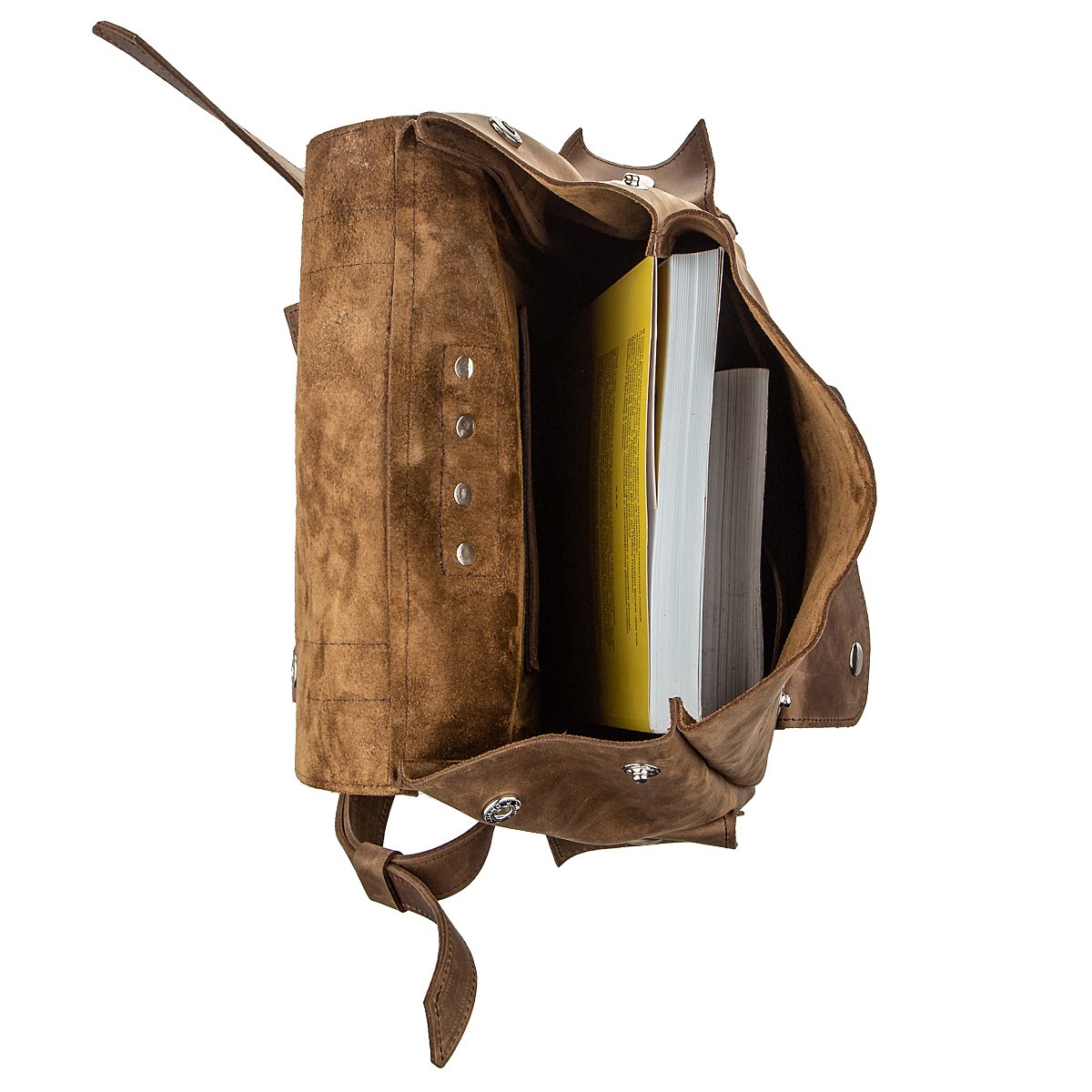 Unisex Crazy Horse Leather Backpack by SHVIGEL Model 13948 in Brown – Made in Ukraine, Natural Leather