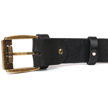Leather Belt SHVIGEL 00001 Black Genuine Leather Made in Ukraine