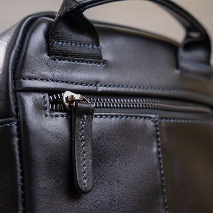 Men's Leather Bag SHVIGEL 11088 Black Natural Leather Ukraine Made Quality