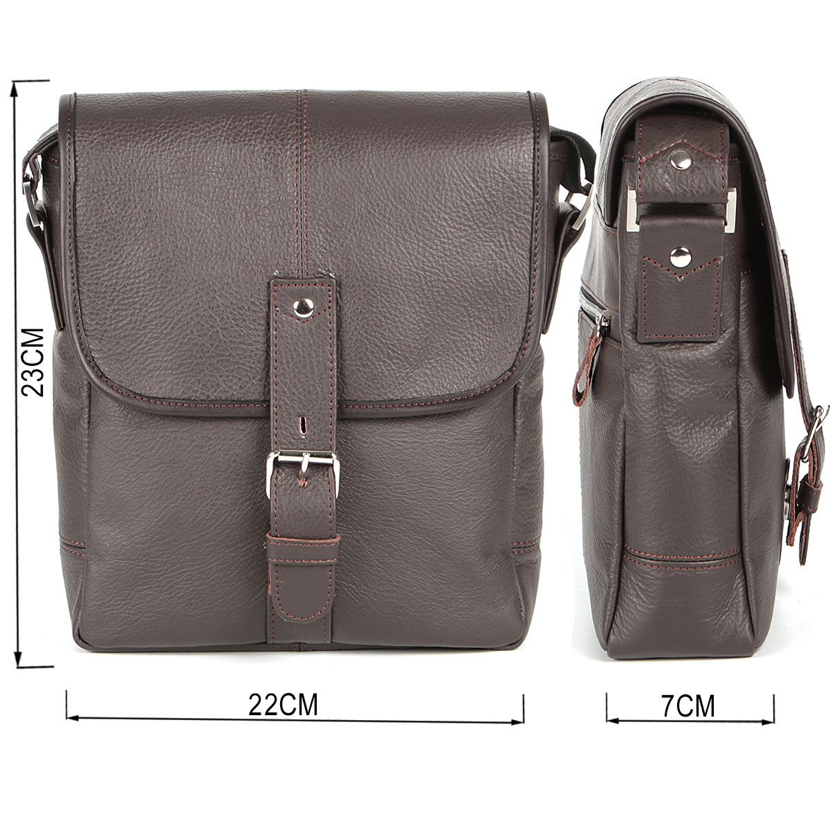 Leather Handbag SHVIGEL 00854 Brown - Genuine Leather, Made in Ukraine